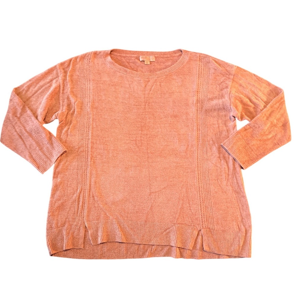 Barefoot Dreams Cozychic Ultra Lite Dockside Pointelle Pullover‎ Amberglow 1X